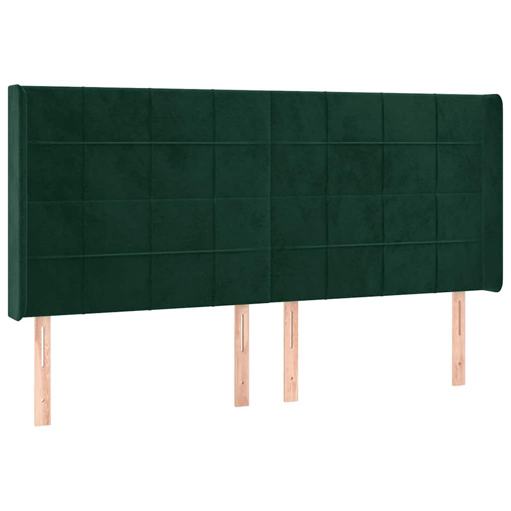 Tête de lit avec oreilles Vert foncé 183x16x118/128 cm Velours - XIOS