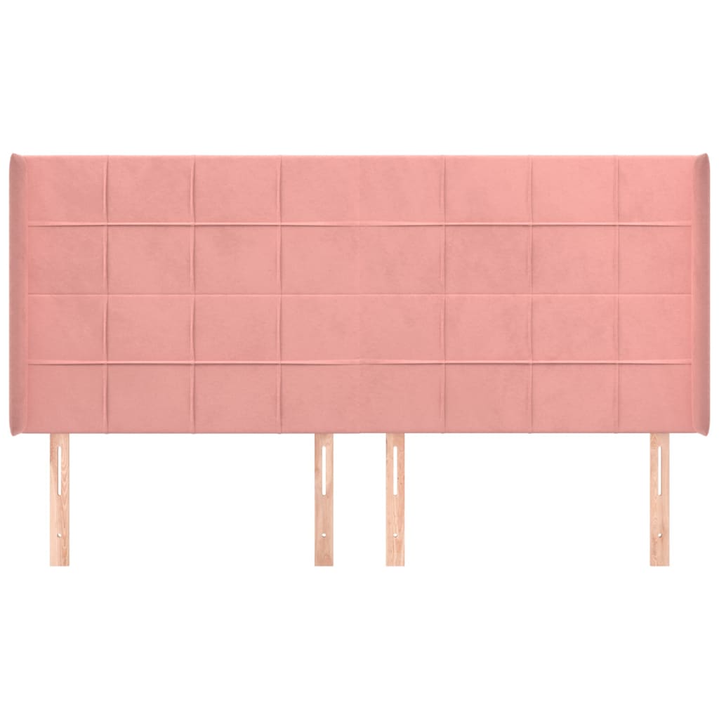 Tête de lit avec oreilles Rose 183x16x118/128 cm Velours - XIOS