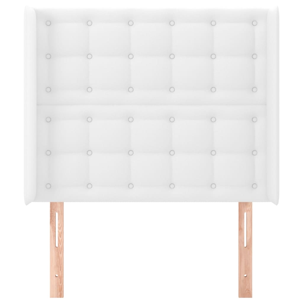 Tête de lit avec oreilles Blanc 93x16x118/128 cm Similicuir - XIOS