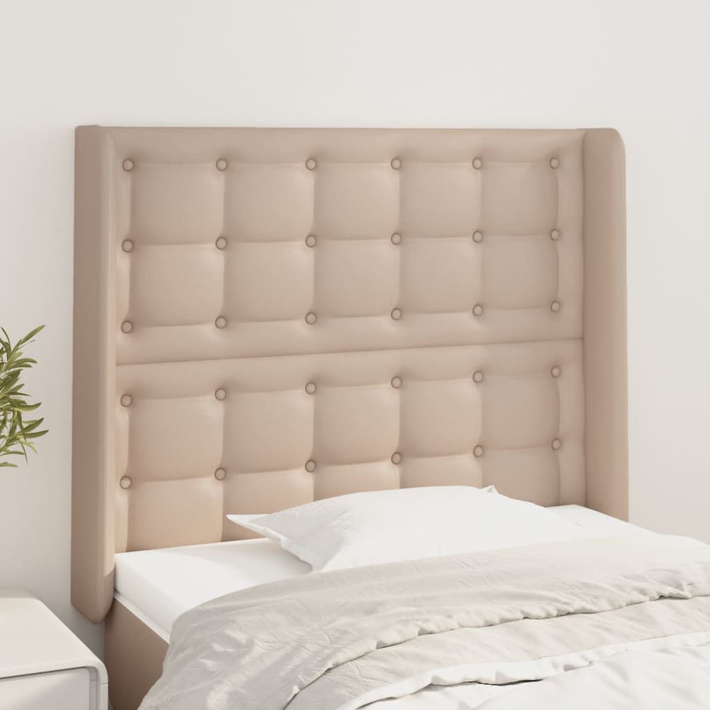 Tête de lit avec oreilles Cappuccino 93x16x118/128cm Similicuir - XIOS