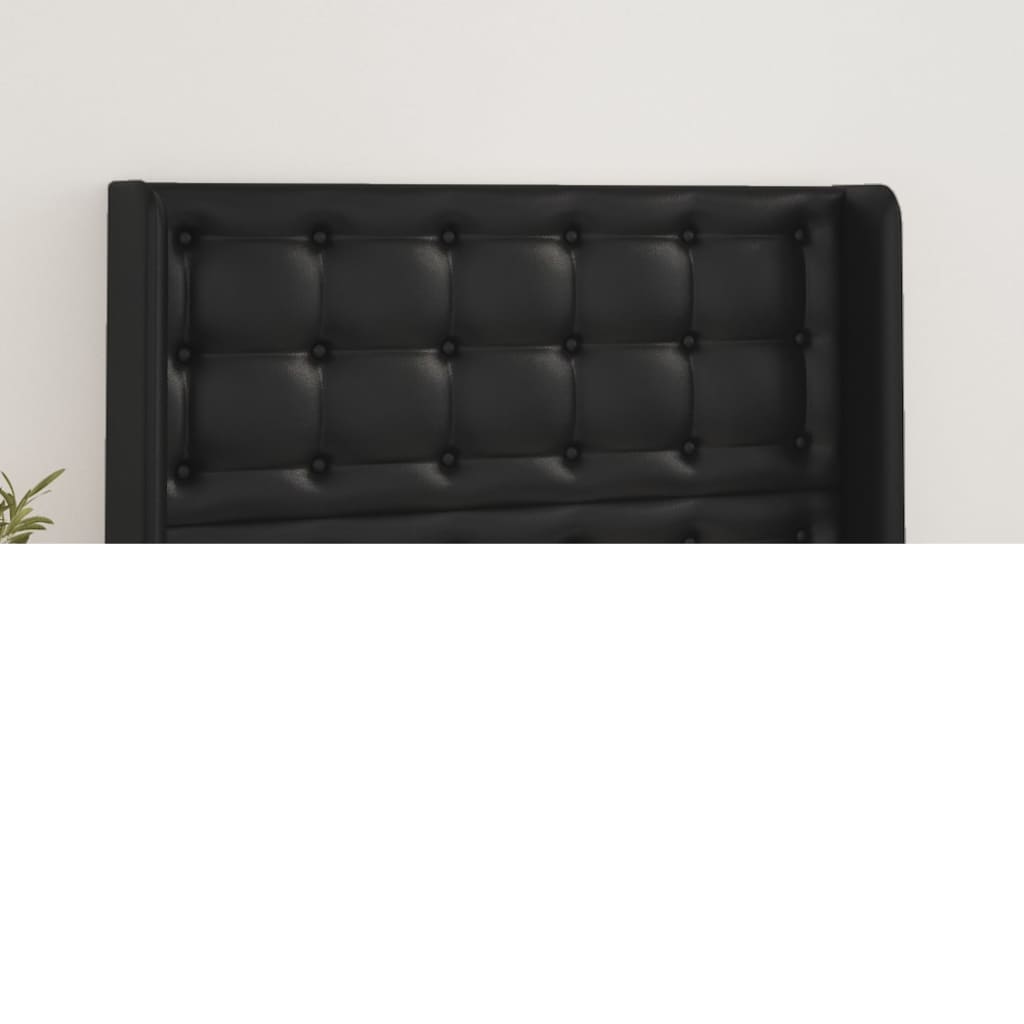 Tête de lit avec oreilles Noir 103x16x118/128 cm Similicuir - XIOS