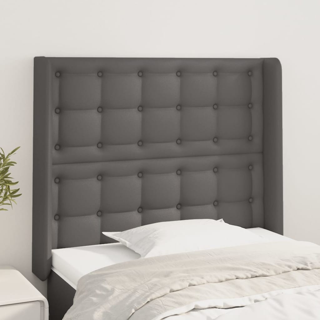 Tête de lit avec oreilles Gris 103x16x118/128 cm Similicuir - XIOS