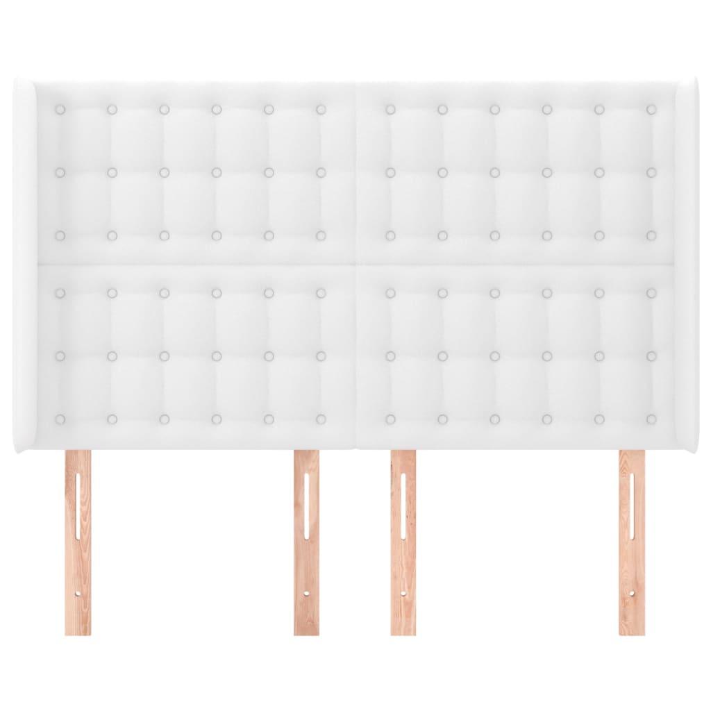 Tête de lit avec oreilles Blanc 147x16x118/128 cm Similicuir - XIOS