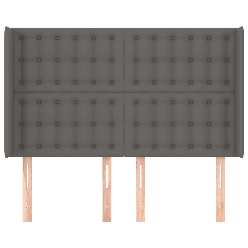 Tête de lit avec oreilles Gris 147x16x118/128 cm Similicuir - XIOS