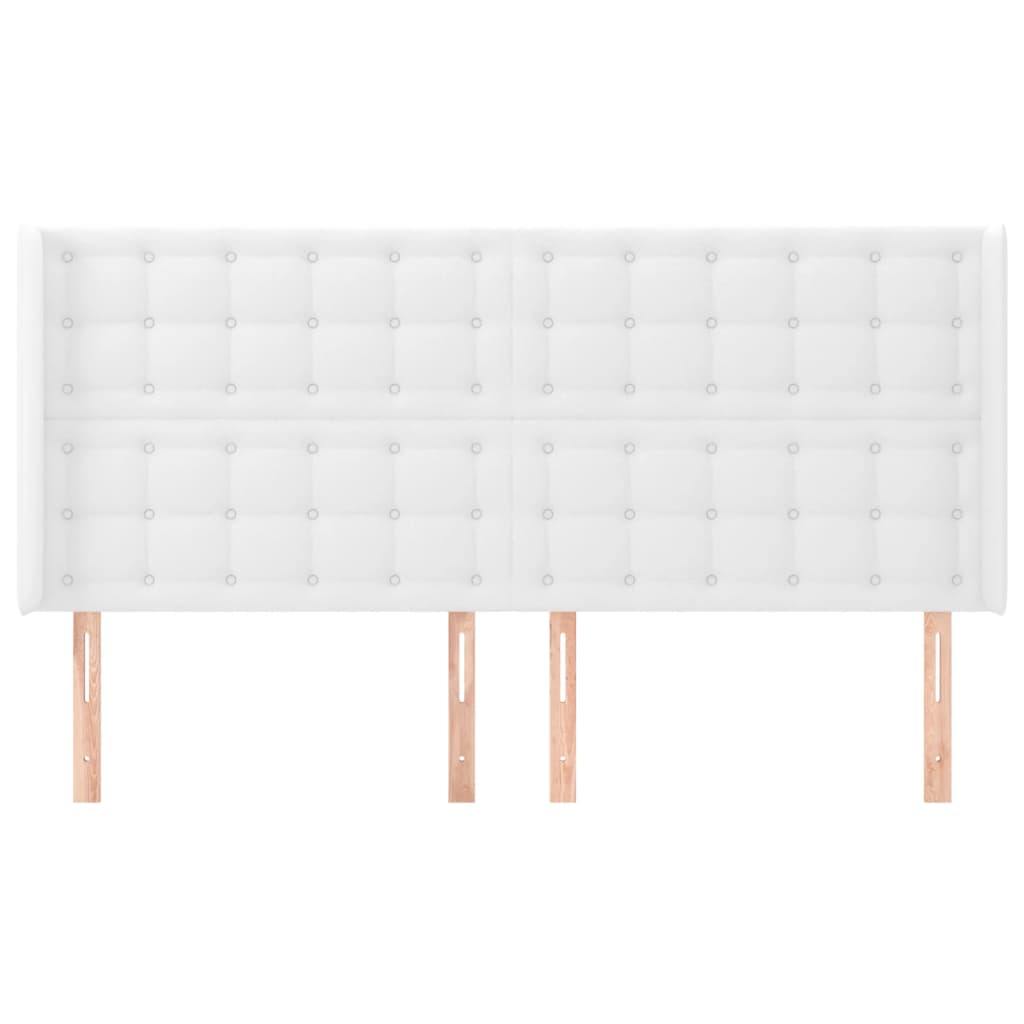 Tête de lit avec oreilles Blanc 163x16x118/128 cm Similicuir - XIOS