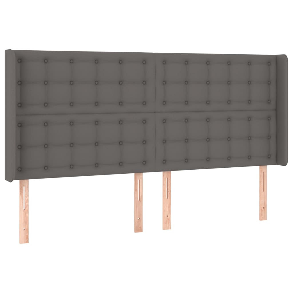 Tête de lit avec oreilles Gris 183x16x118/128 cm Similicuir - XIOS