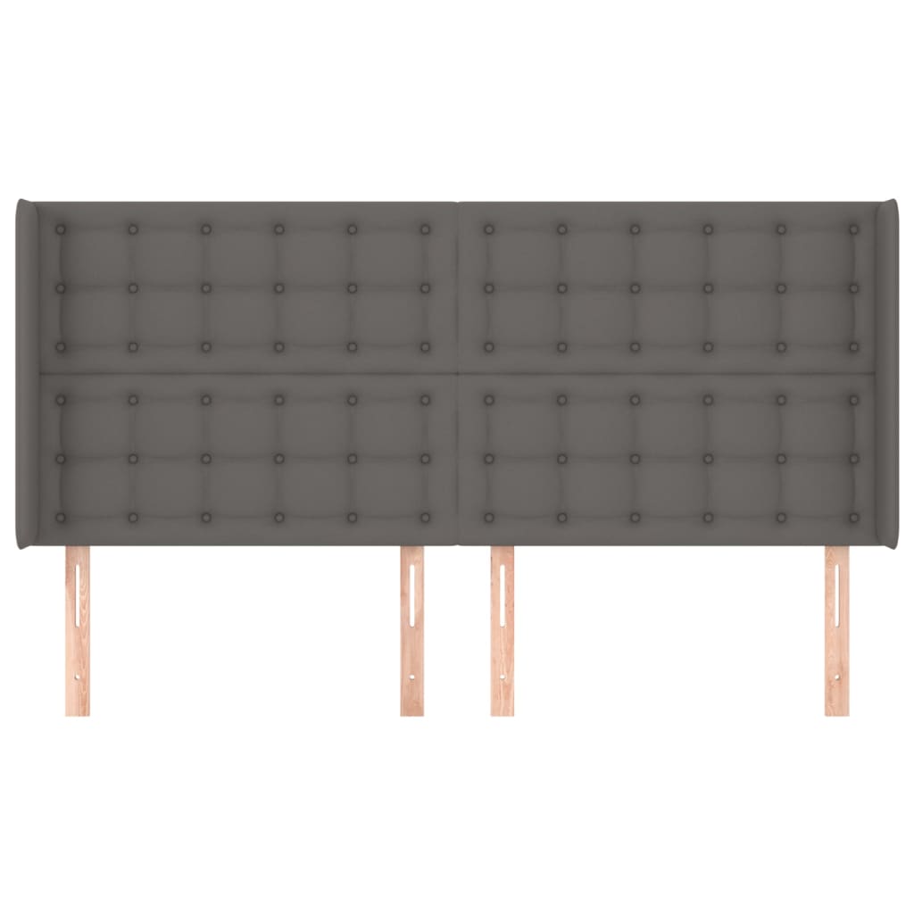 Tête de lit avec oreilles Gris 183x16x118/128 cm Similicuir - XIOS