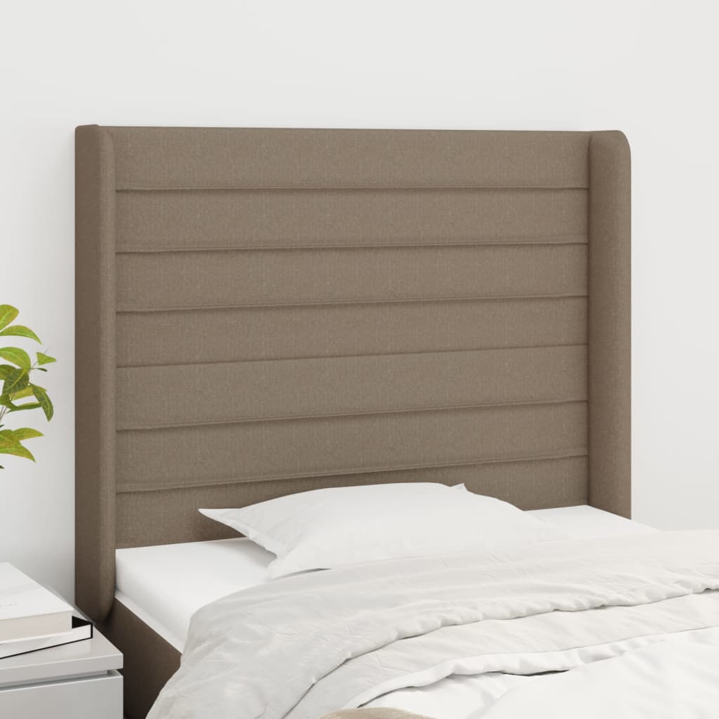 Tête de lit avec oreilles Taupe 83x16x118/128 cm Tissu - XIOS
