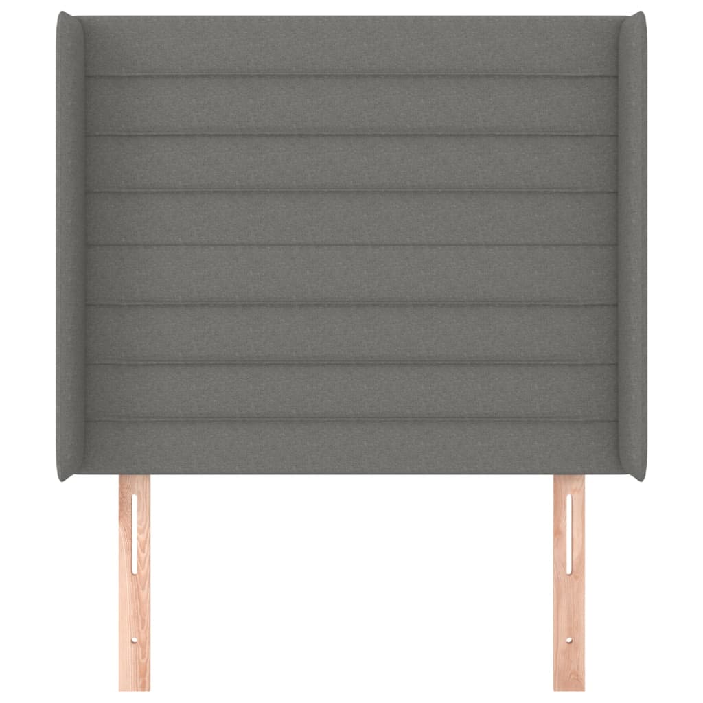Tête de lit avec oreilles Gris foncé 103x16x118/128 cm Tissu - XIOS