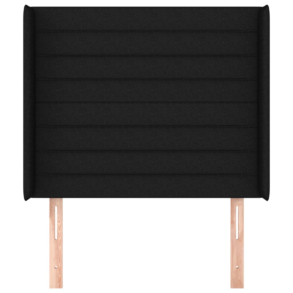 Tête de lit avec oreilles Noir 103x16x118/128 cm Tissu - XIOS