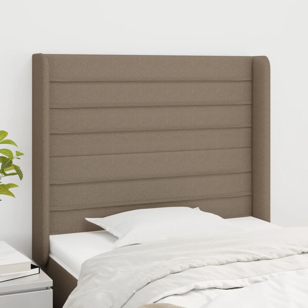 Tête de lit avec oreilles Taupe 103x16x118/128 cm Tissu - XIOS