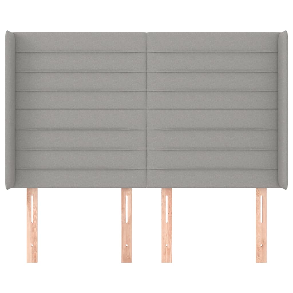 Tête de lit avec oreilles Gris clair 147x16x118/128 cm Tissu - XIOS