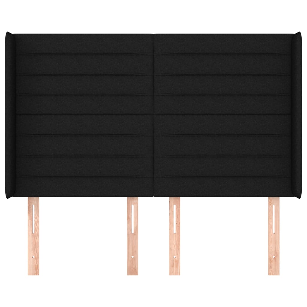 Tête de lit avec oreilles Noir 147x16x118/128 cm Tissu - XIOS