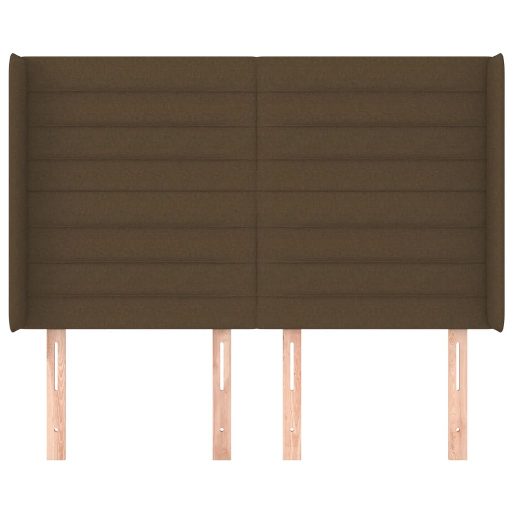 Tête de lit avec oreilles Marron foncé 147x16x118/128 cm Tissu - XIOS