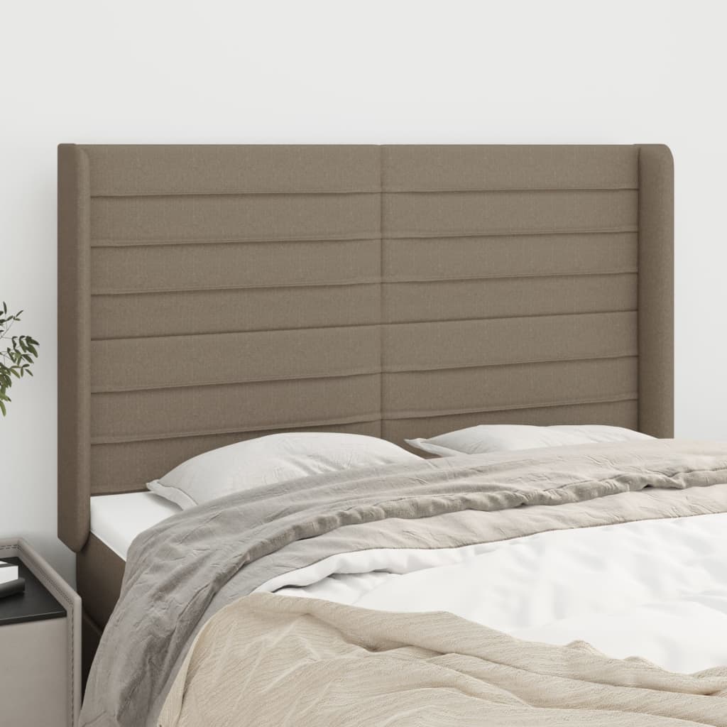 Tête de lit avec oreilles Taupe 147x16x118/128 cm Tissu - XIOS