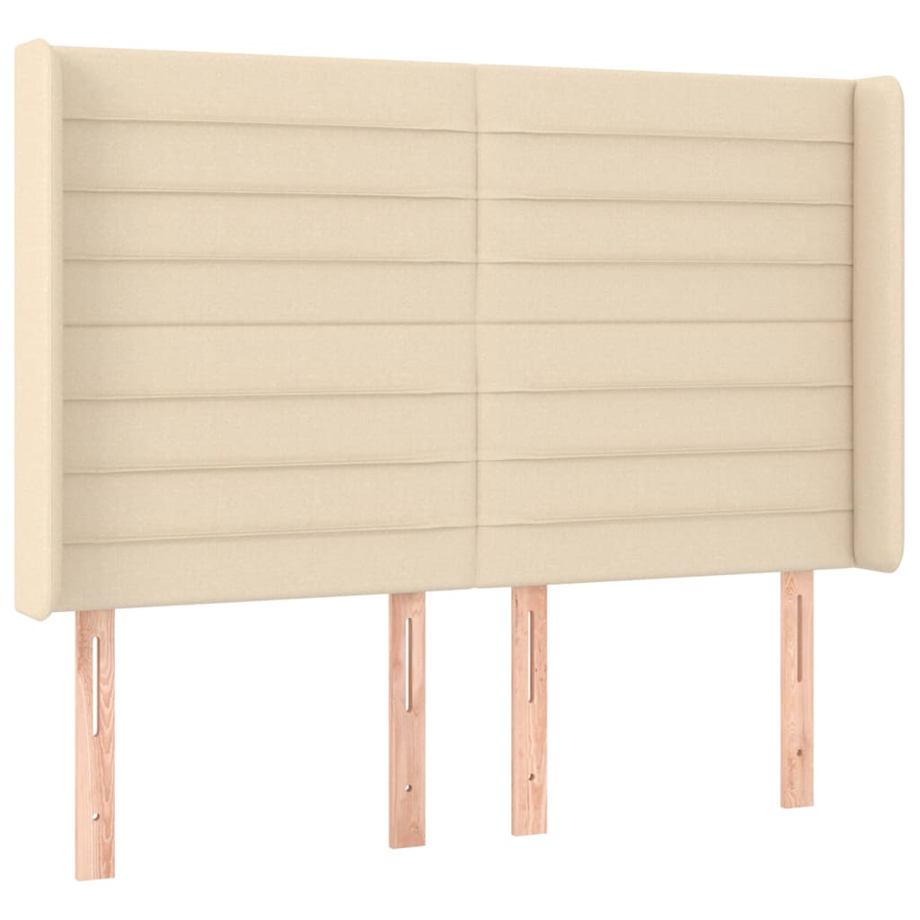 Tête de lit avec oreilles Crème 147x16x118/128 cm Tissu - XIOS