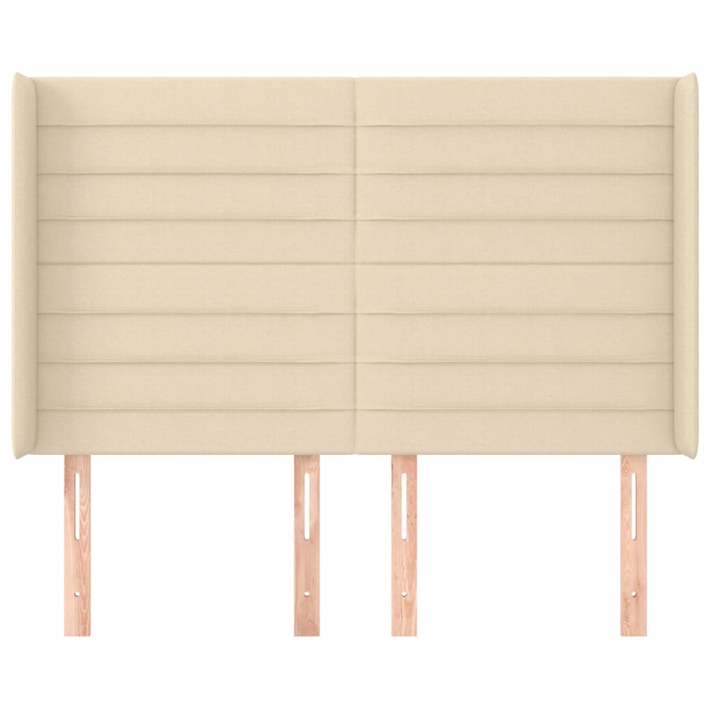 Tête de lit avec oreilles Crème 147x16x118/128 cm Tissu - XIOS