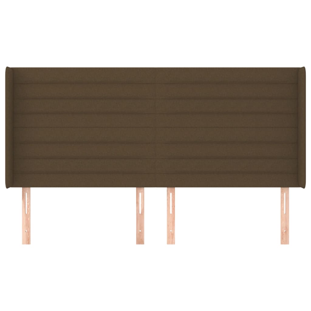 Tête de lit avec oreilles Marron foncé 163x16x118/128 cm Tissu - XIOS