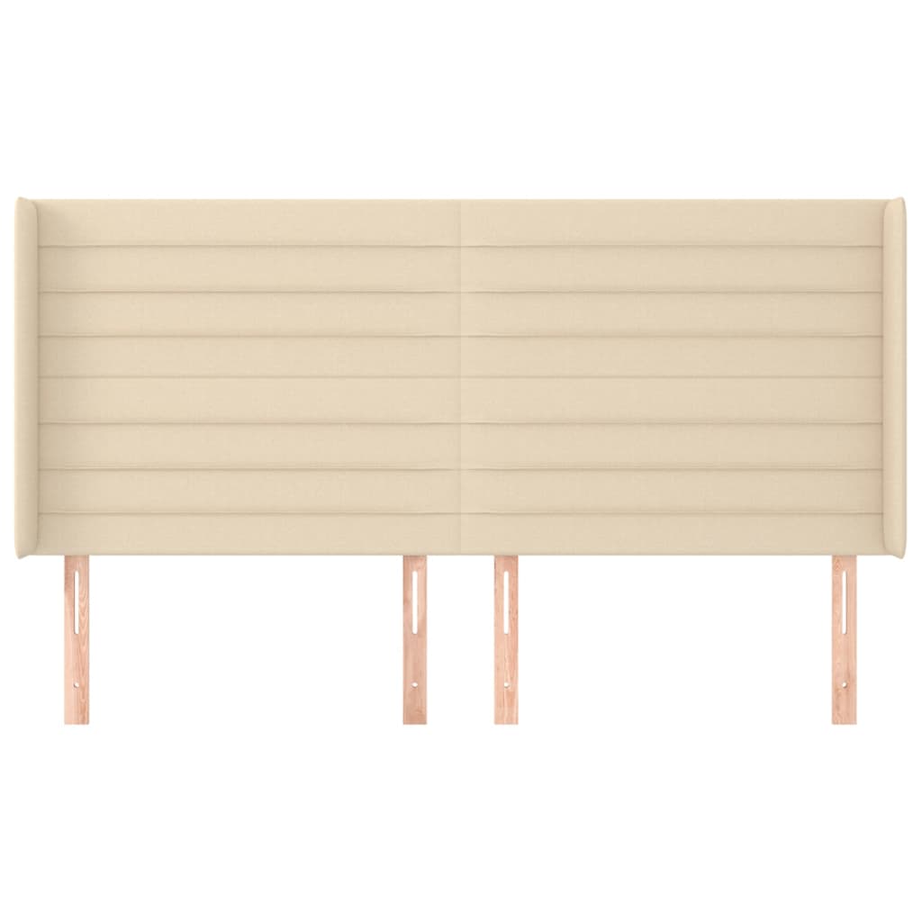 Tête de lit avec oreilles Crème 163x16x118/128 cm Tissu - XIOS