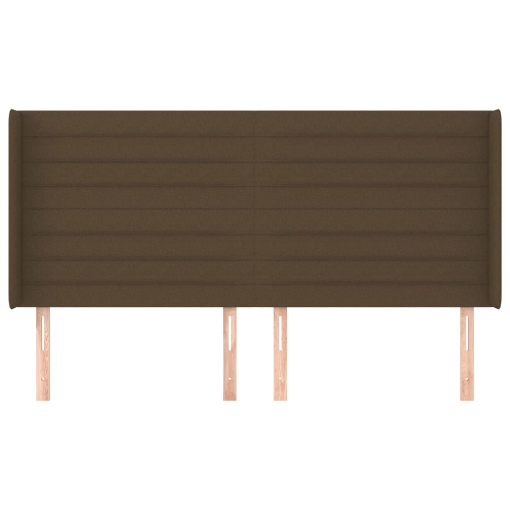 Tête de lit avec oreilles Marron foncé 203x16x118/128 cm Tissu - XIOS