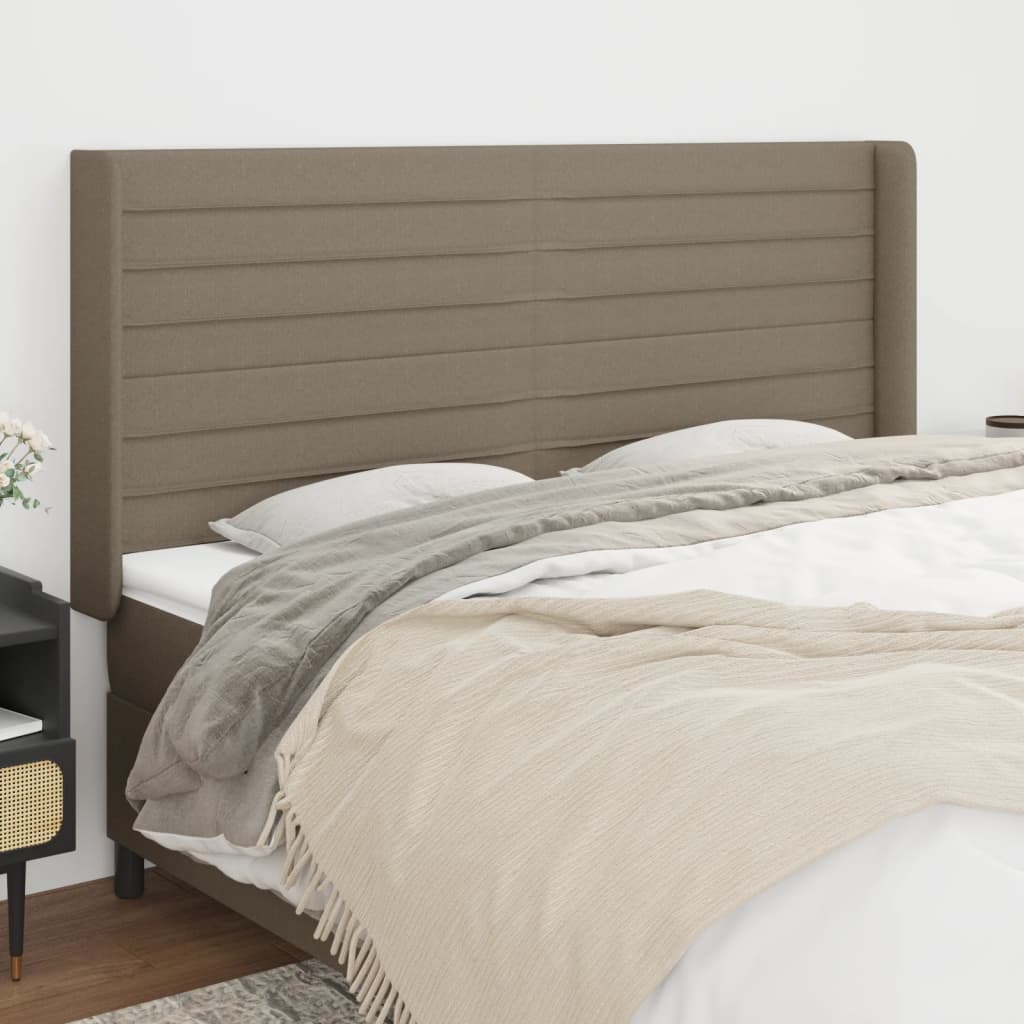 Tête de lit avec oreilles Taupe 203x16x118/128 cm Tissu - XIOS