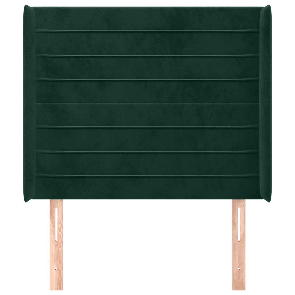 Tête de lit avec oreilles Vert foncé 83x16x118/128 cm Velours - XIOS