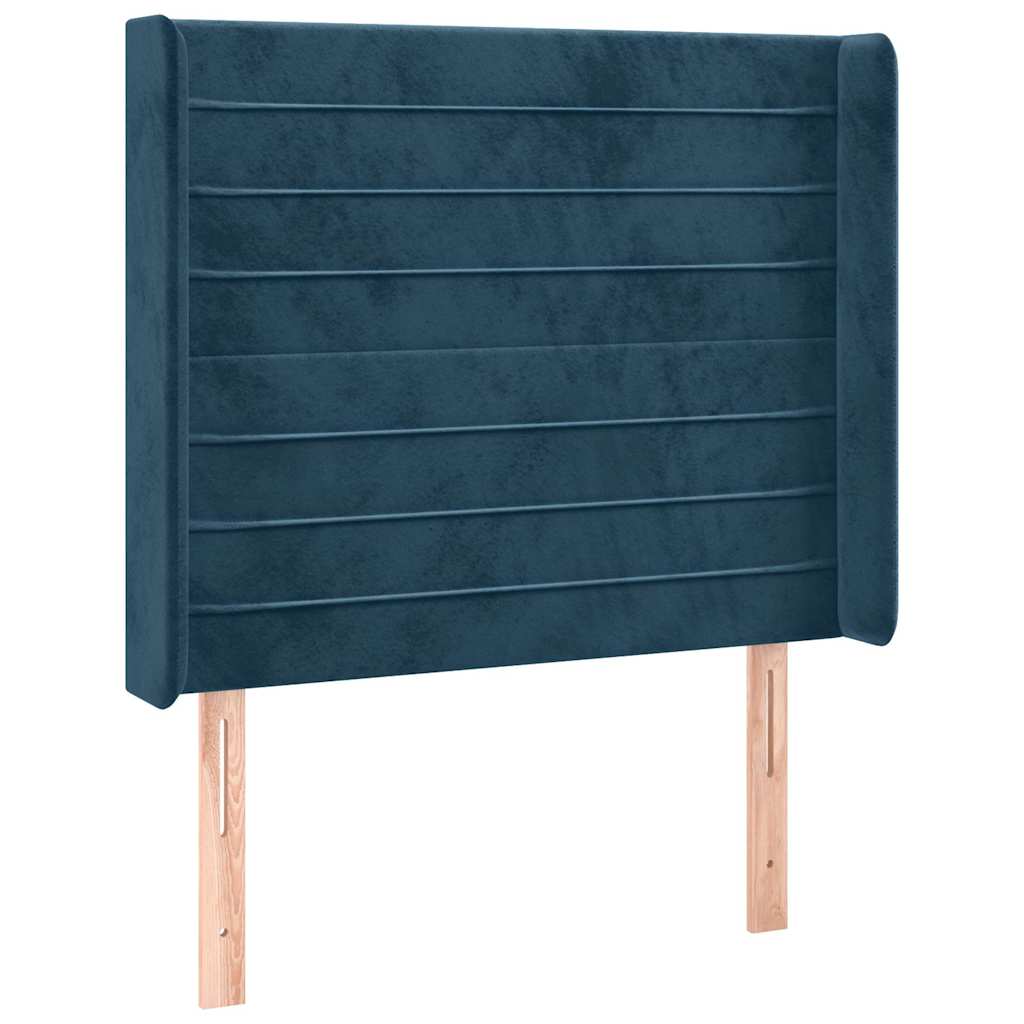 Tête de lit avec oreilles Bleu foncé 83x16x118/128 cm Velours - XIOS