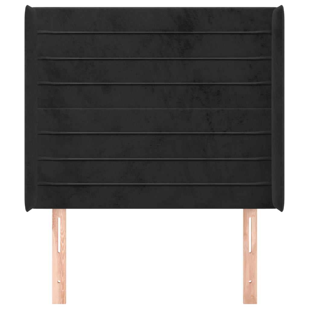 Tête de lit avec oreilles Noir 93x16x118/128 cm Velours - XIOS