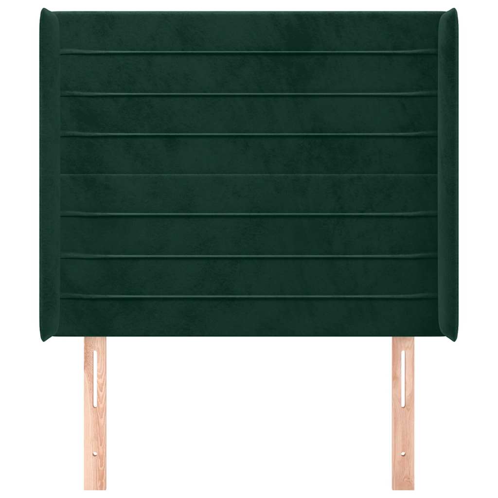 Tête de lit avec oreilles Vert foncé 103x16x118/128 cm Velours - XIOS