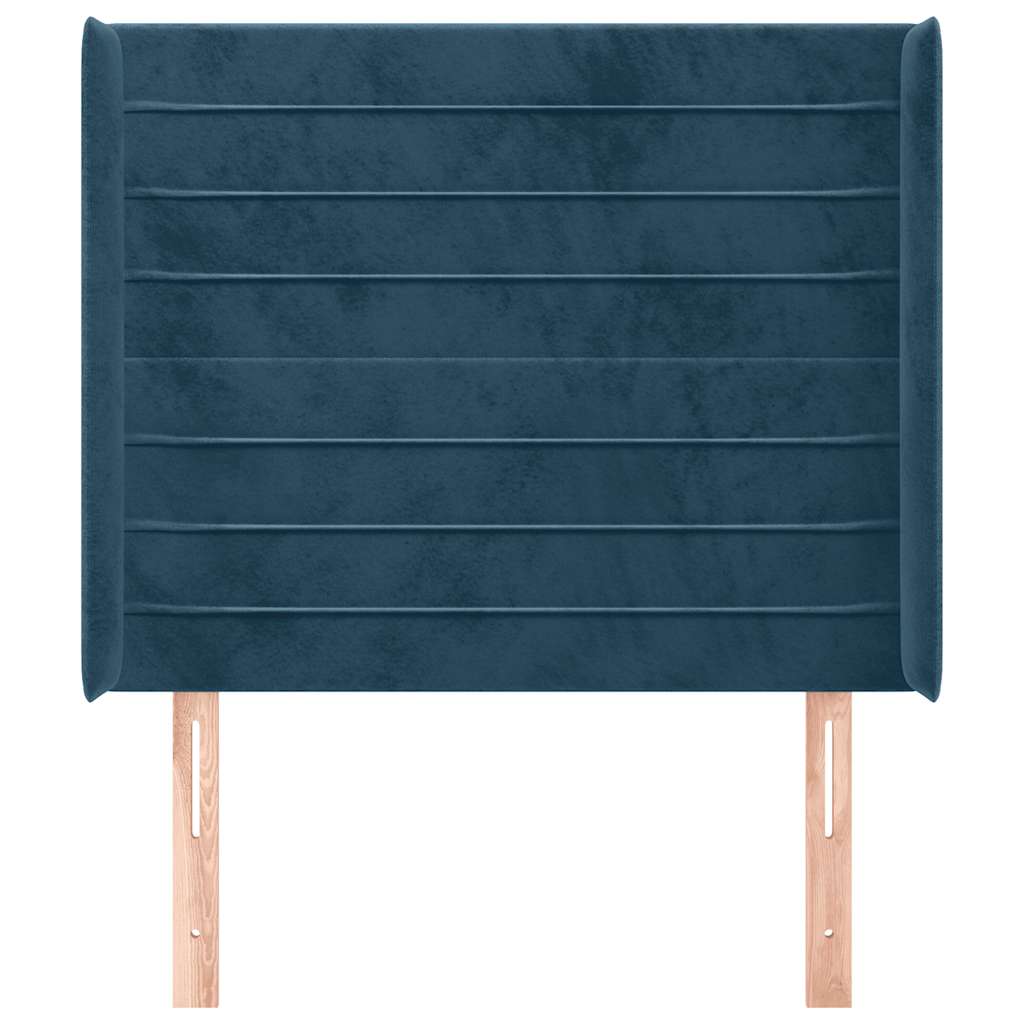 Tête de lit avec oreilles Bleu foncé 103x16x118/128 cm Velours - XIOS