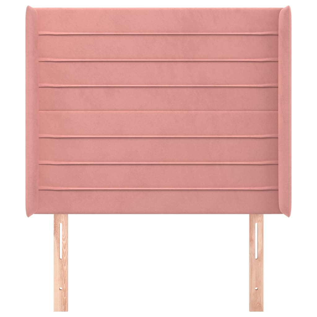 Tête de lit avec oreilles Rose 103x16x118/128 cm Velours - XIOS
