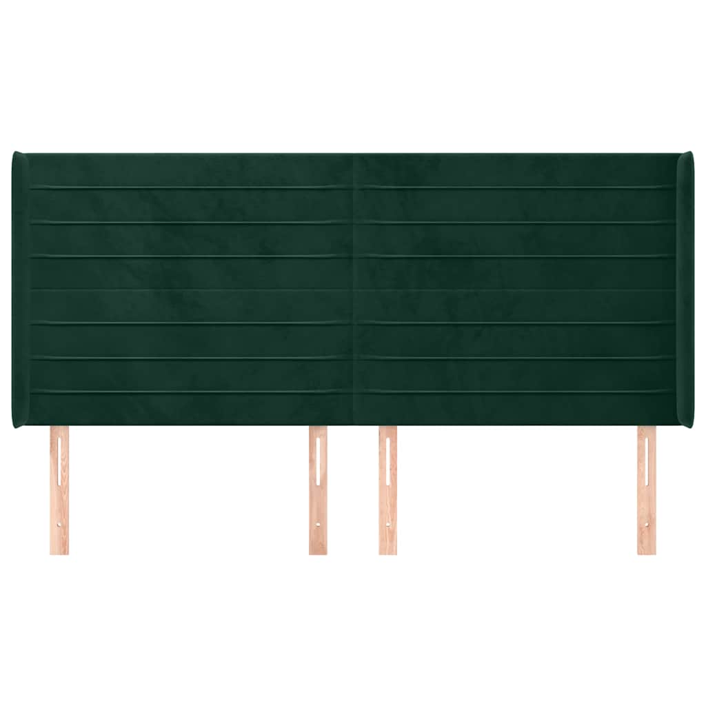 Tête de lit avec oreilles Vert foncé 183x16x118/128 cm Velours - XIOS