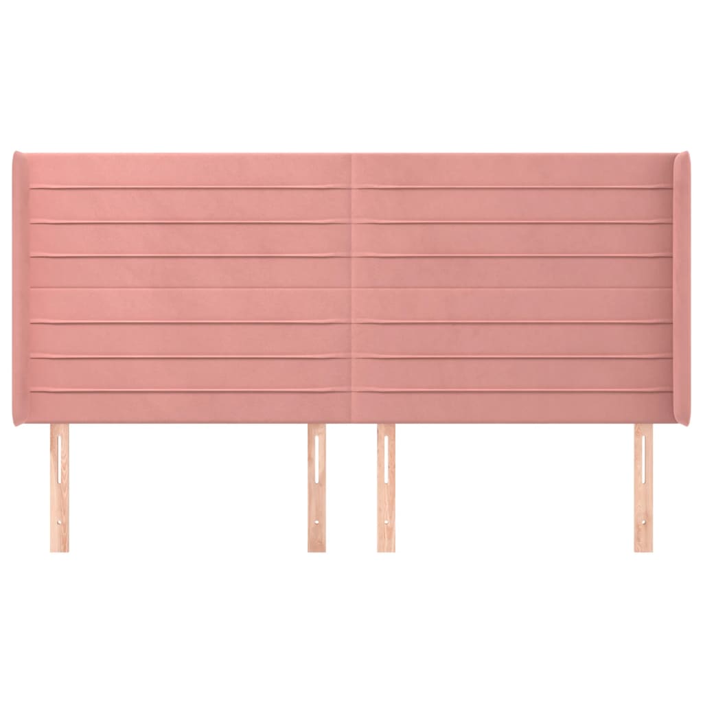 Tête de lit avec oreilles Rose 183x16x118/128 cm Velours - XIOS