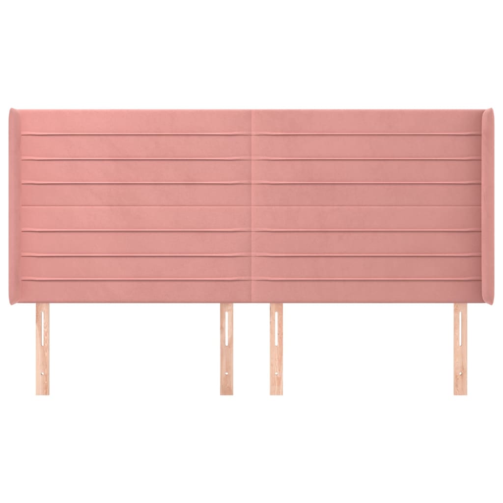 Tête de lit avec oreilles Rose 203x16x118/128 cm Velours - XIOS