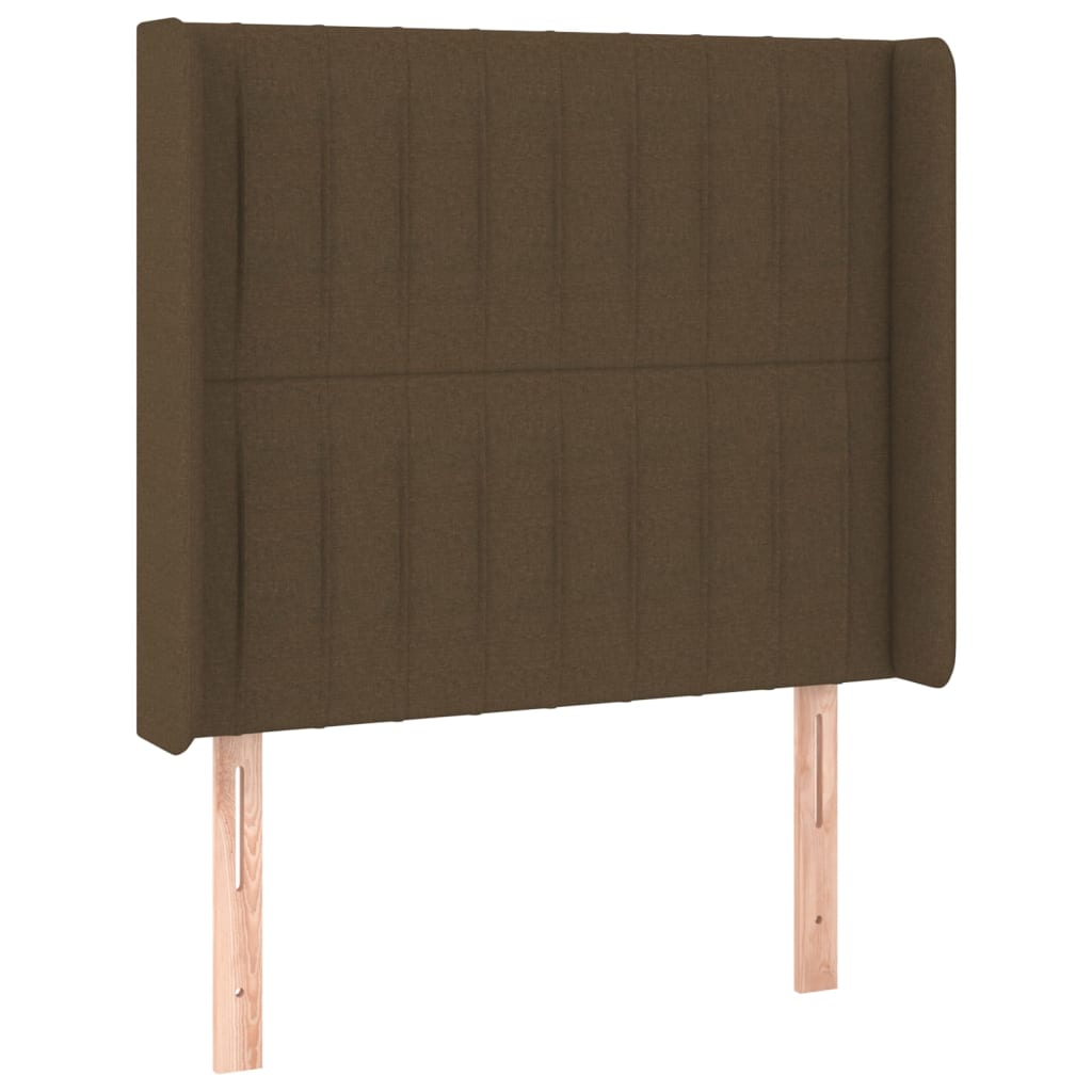 Tête de lit avec oreilles Marron foncé 83x16x118/128 cm Tissu - XIOS