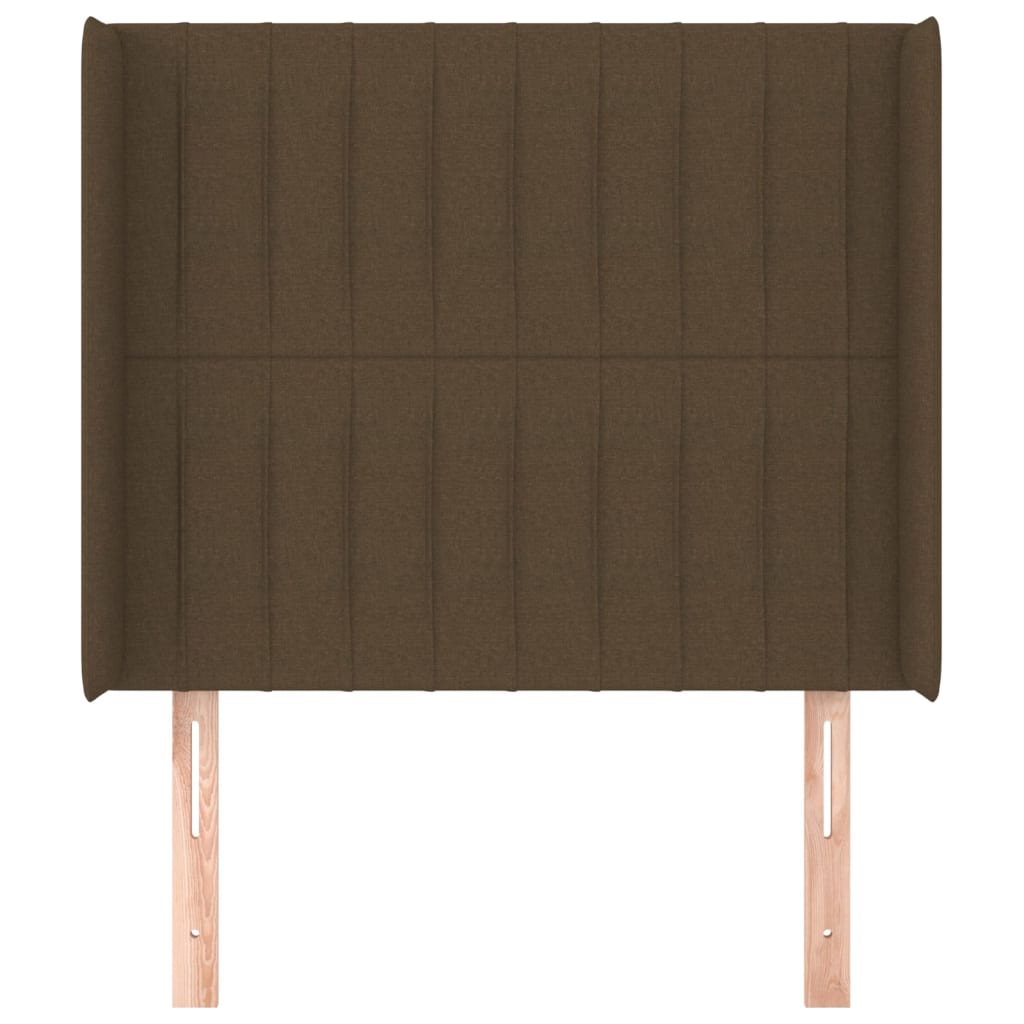 Tête de lit avec oreilles Marron foncé 83x16x118/128 cm Tissu - XIOS