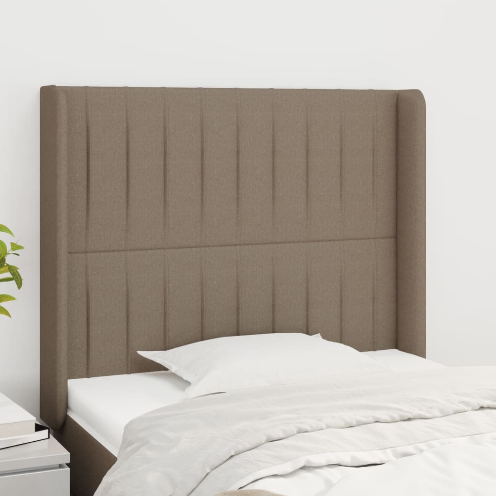 Tête de lit avec oreilles Taupe 83x16x118/128 cm Tissu - XIOS