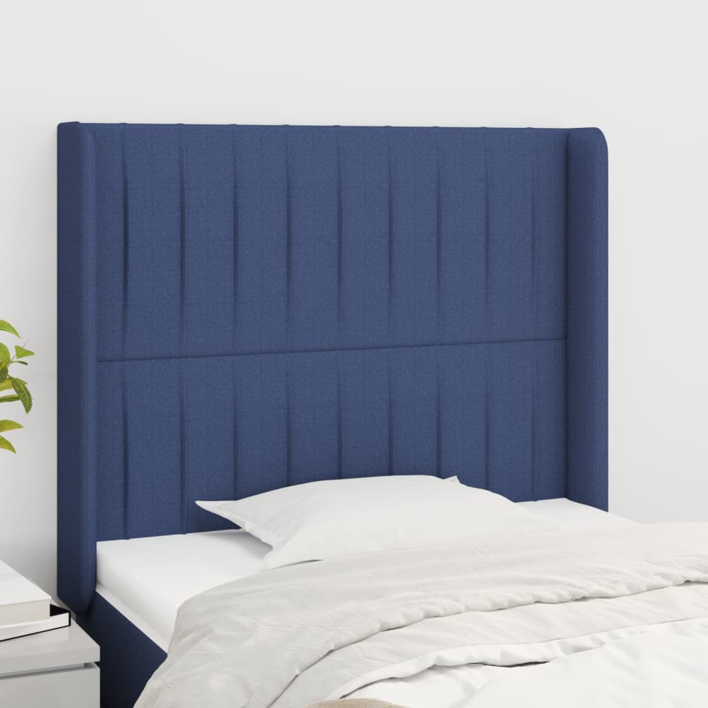 Tête de lit avec oreilles Bleu 83x16x118/128 cm Tissu - XIOS