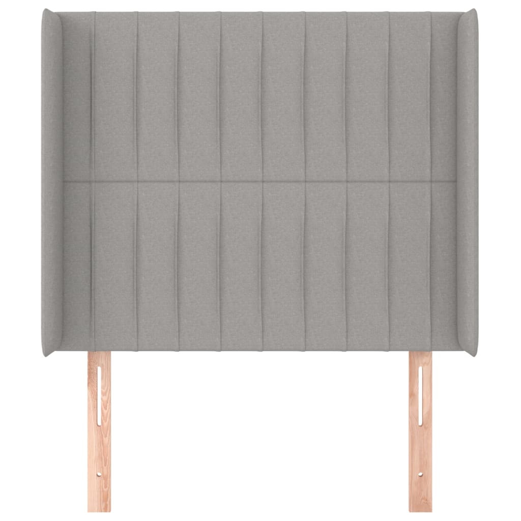 Tête de lit avec oreilles Gris clair 93x16x118/128 cm Tissu - XIOS