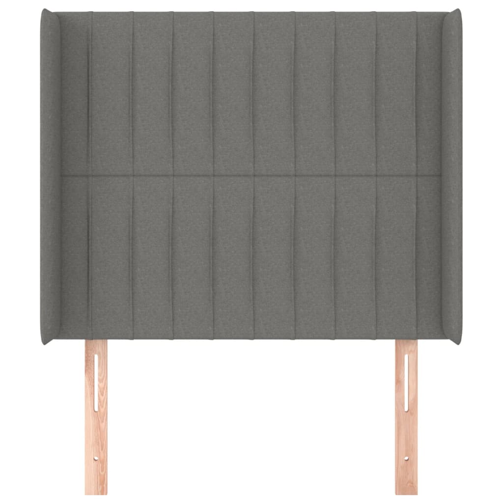 Tête de lit avec oreilles Gris foncé 93x16x118/128 cm Tissu - XIOS