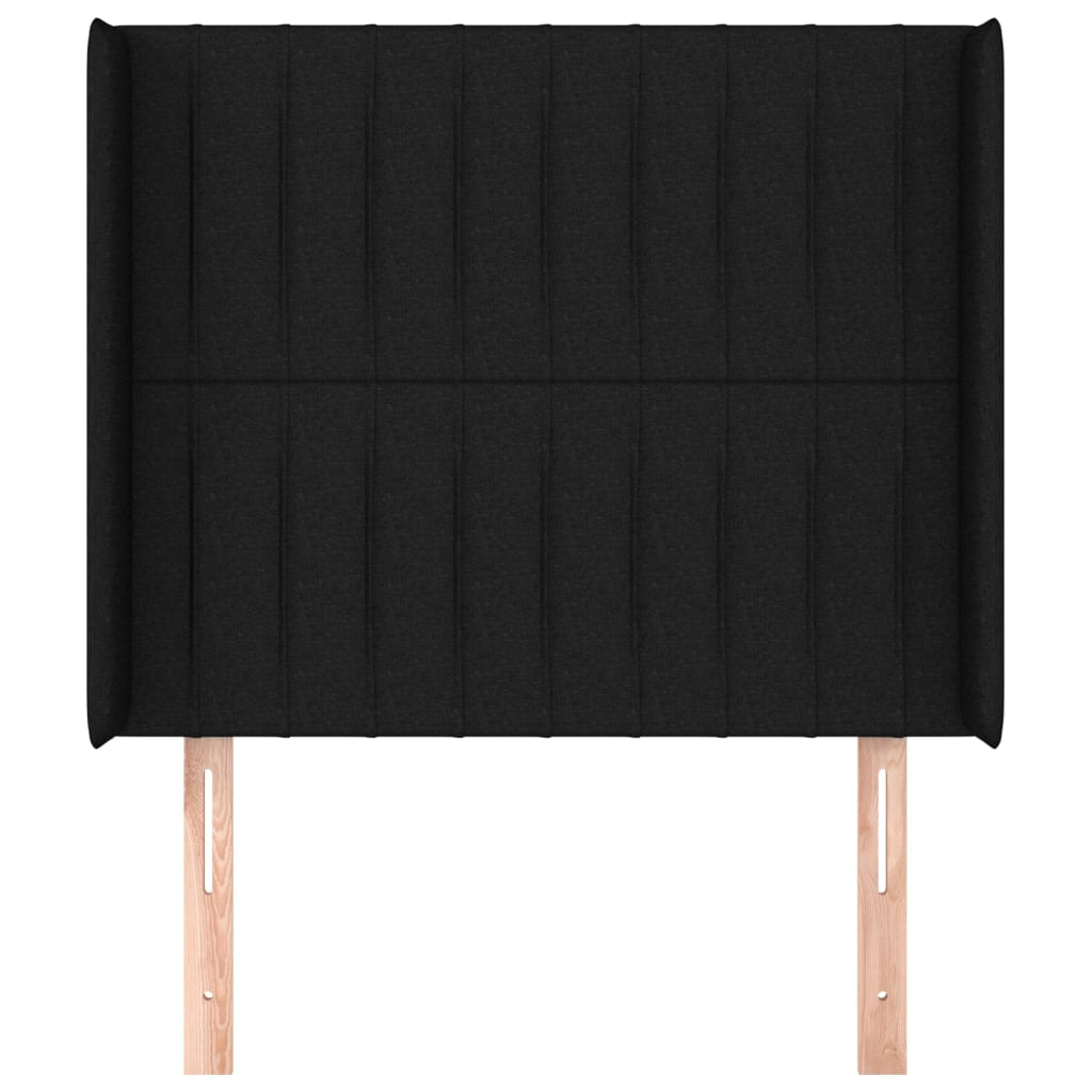 Tête de lit avec oreilles Noir 93x16x118/128 cm Tissu - XIOS