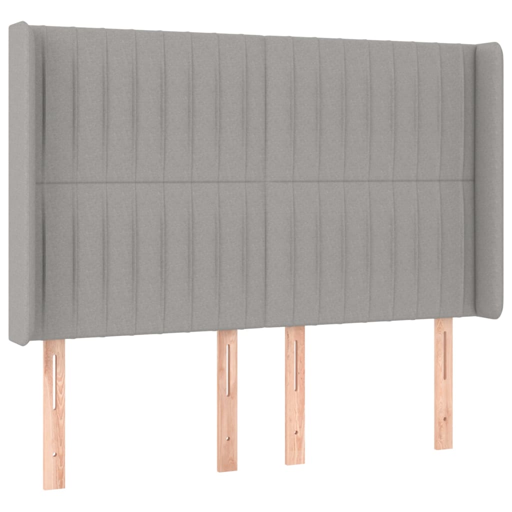 Tête de lit avec oreilles Gris clair 147x16x118/128 cm Tissu - XIOS