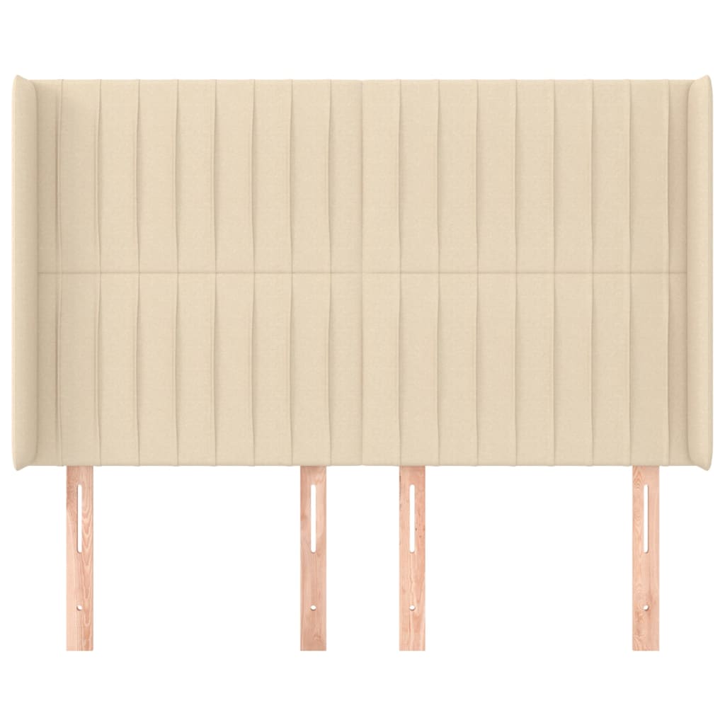 Tête de lit avec oreilles Crème 147x16x118/128 cm Tissu - XIOS