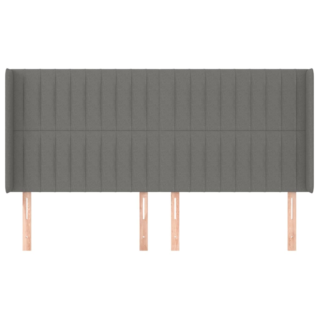 Tête de lit avec oreilles Gris foncé 163x16x118/128 cm Tissu - XIOS