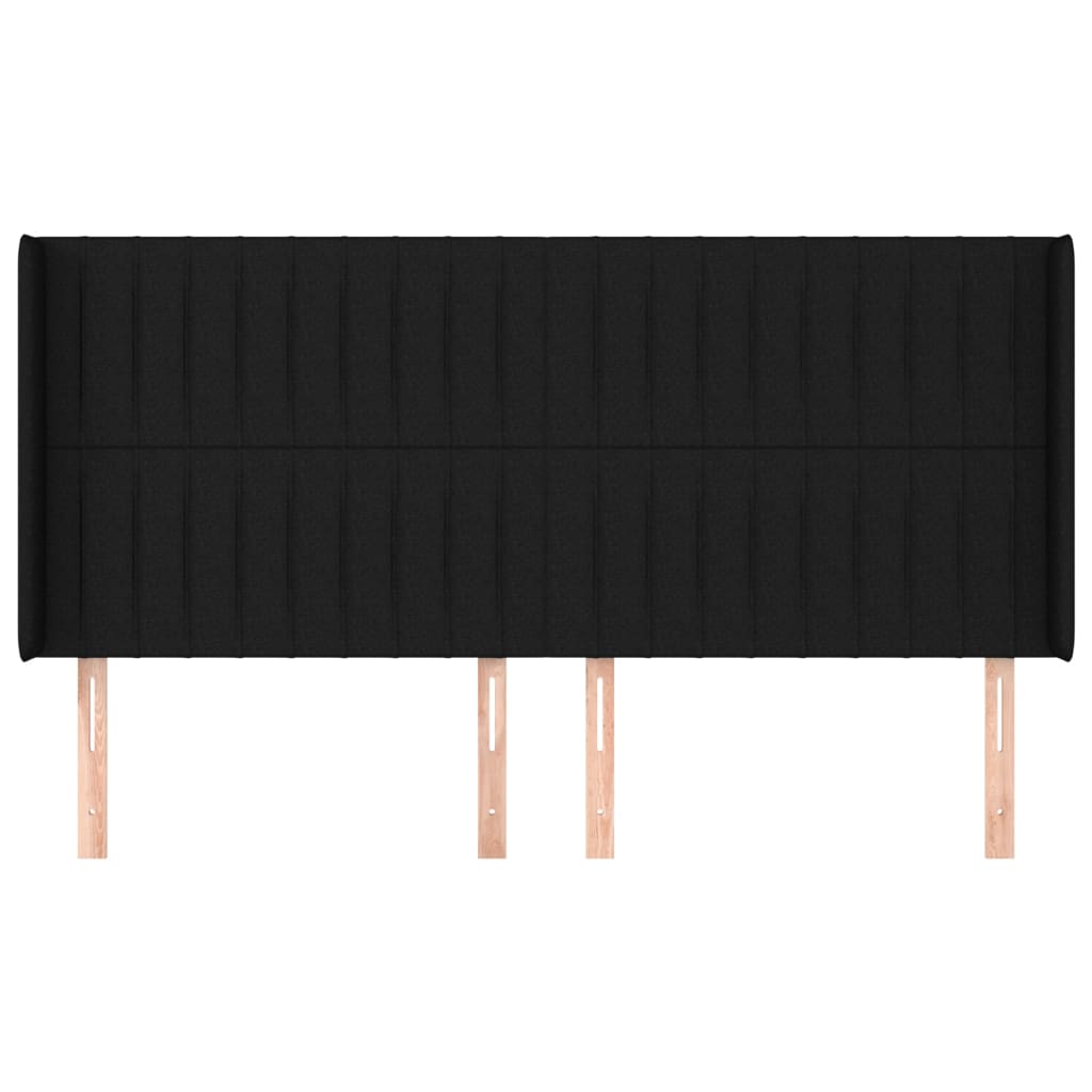 Tête de lit avec oreilles Noir 163x16x118/128 cm Tissu - XIOS