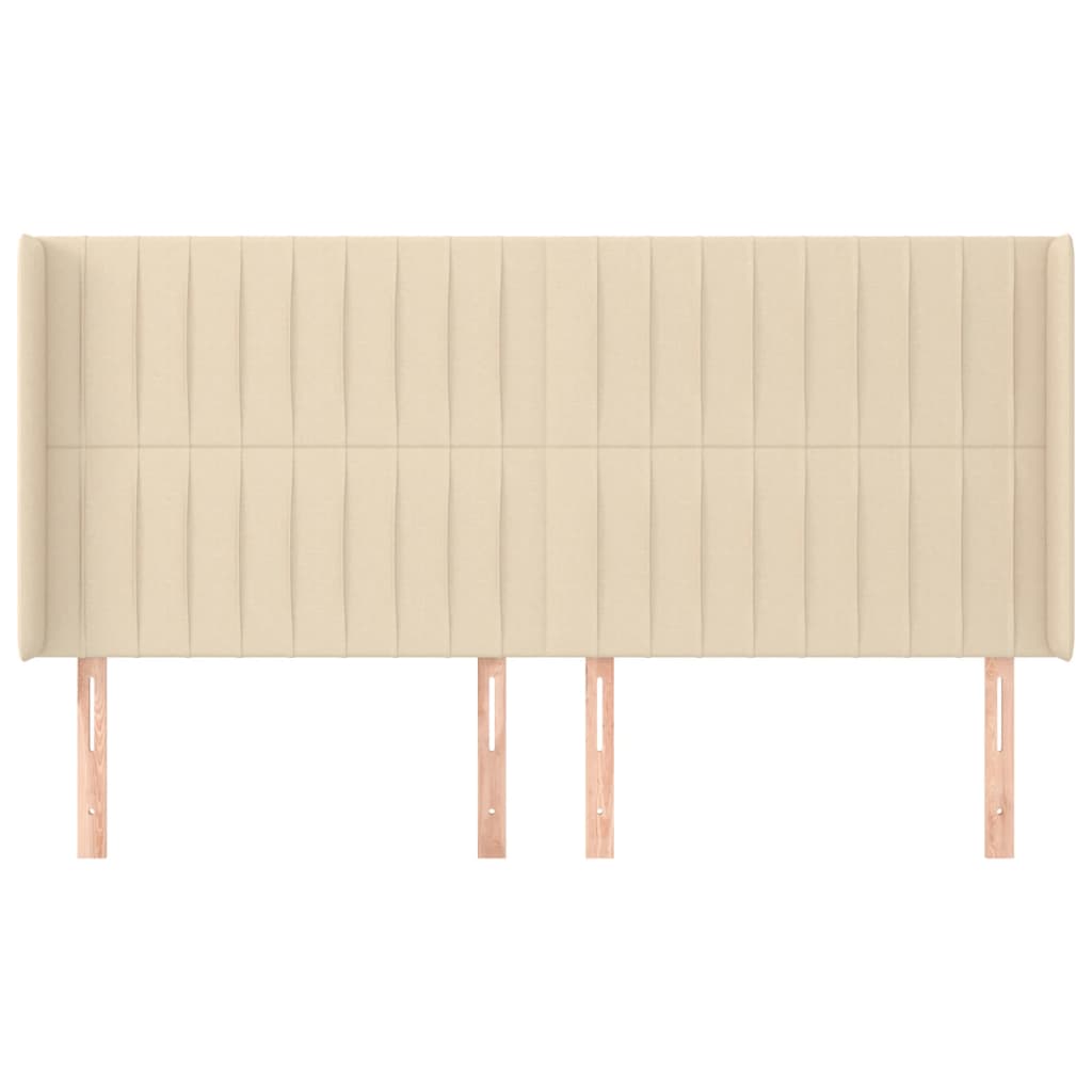 Tête de lit avec oreilles Crème 163x16x118/128 cm Tissu - XIOS