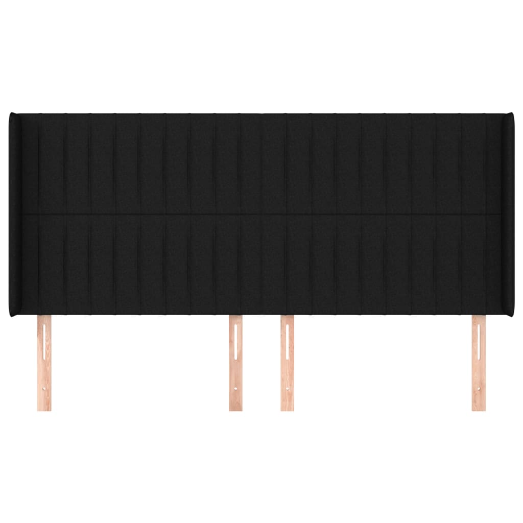 Tête de lit avec oreilles Noir 183x16x118/128 cm Tissu - XIOS