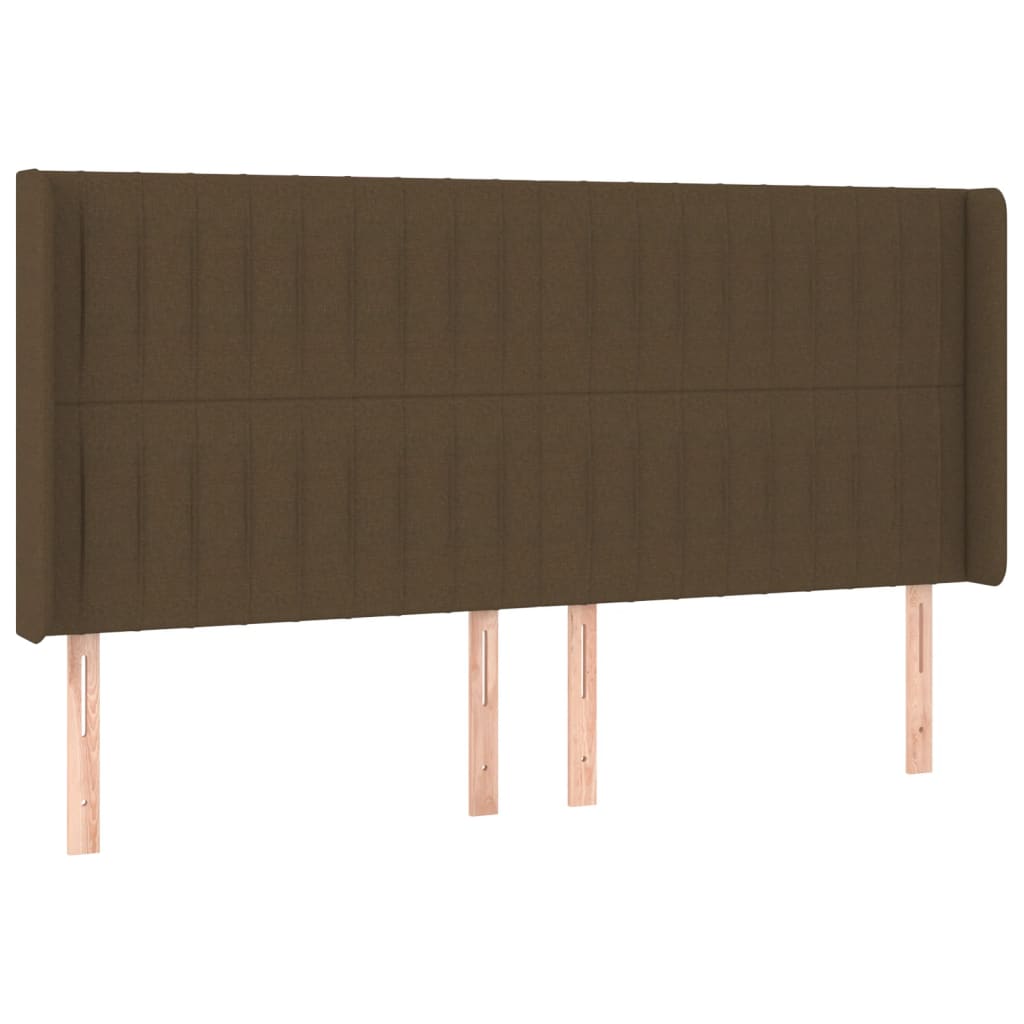 Tête de lit avec oreilles Marron foncé 183x16x118/128 cm Tissu - XIOS