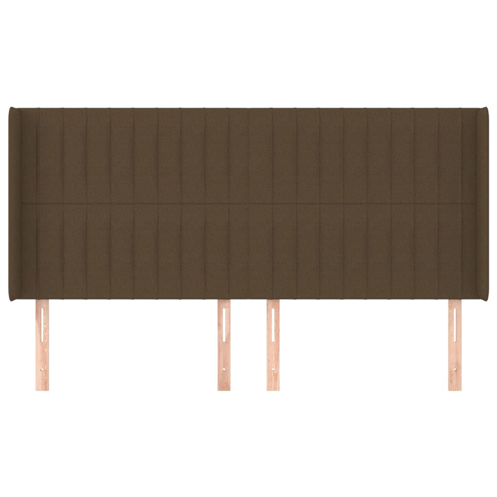Tête de lit avec oreilles Marron foncé 183x16x118/128 cm Tissu - XIOS