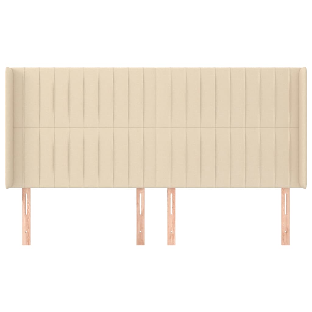 Tête de lit avec oreilles Crème 183x16x118/128 cm Tissu - XIOS